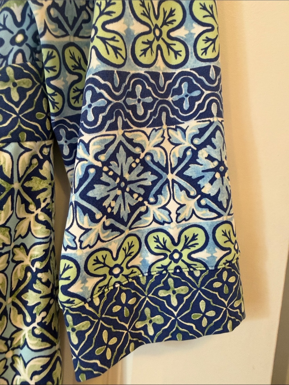 Blue & Green Printed Maxi Shirt Dress with Collar - Picture 3 of 6